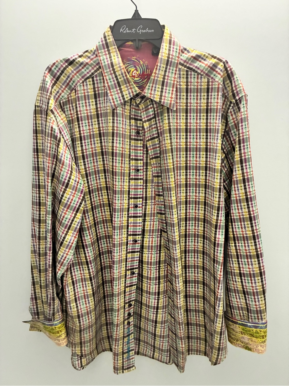 Robert Graham OAKHURST Yellow, Green & Red Plaid Button-Down Shirt